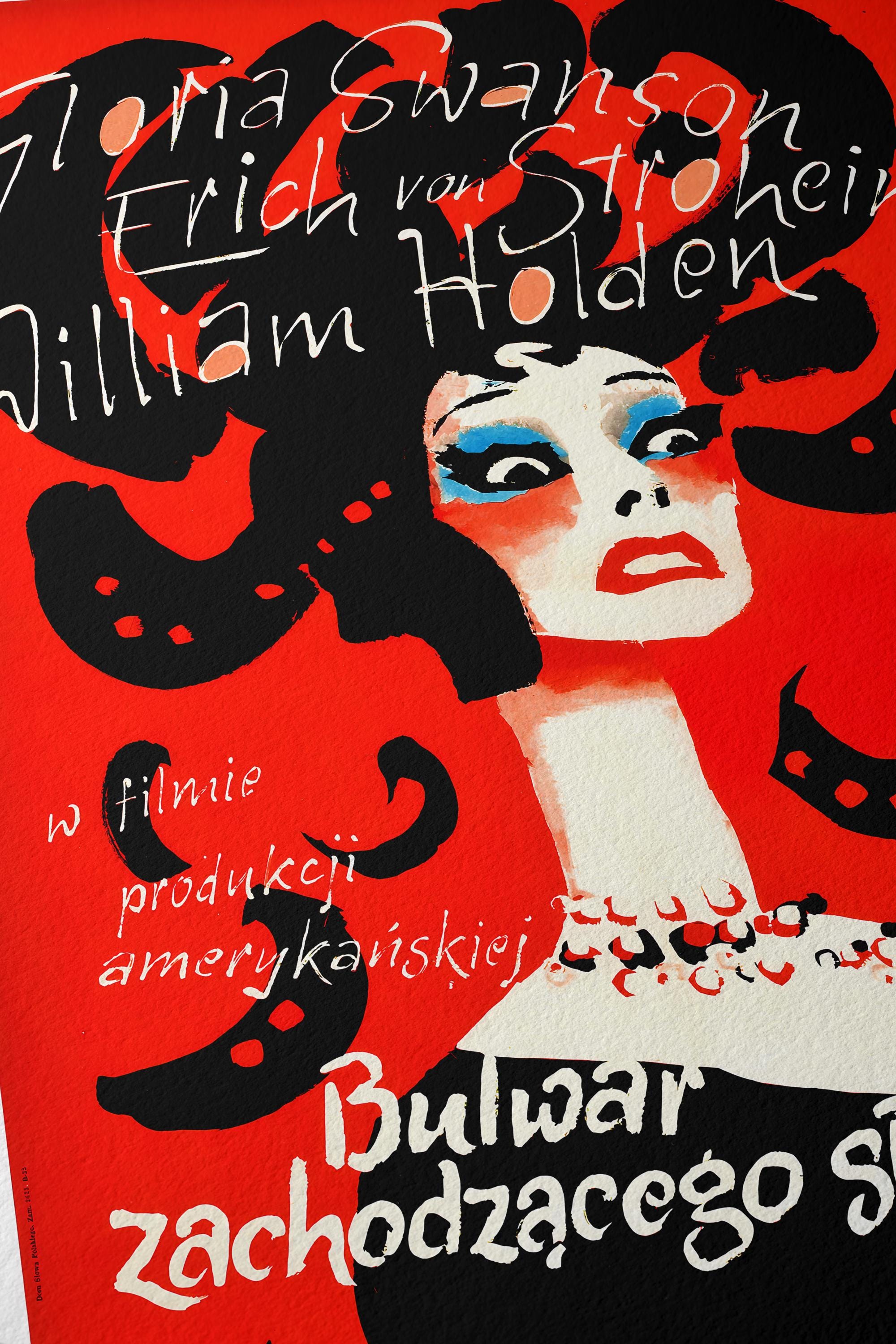 Sunset Boulevard (1950) Polish Movie Poster William Holden Gloria