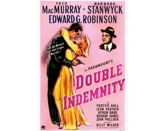 Double Indemnity (1943) Film Noir Movie Poster