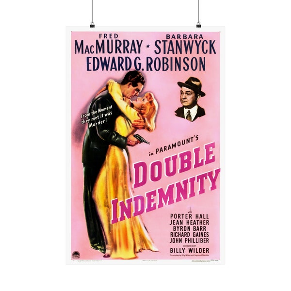 Double Indemnity (1943) Film Noir Movie Poster