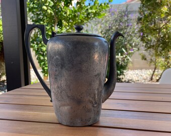 Vintage Solid Pewter Teapot: Collectable Antique Decor