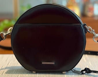 Rebecca Minkoff Black Patent Circle Crossbody Bag