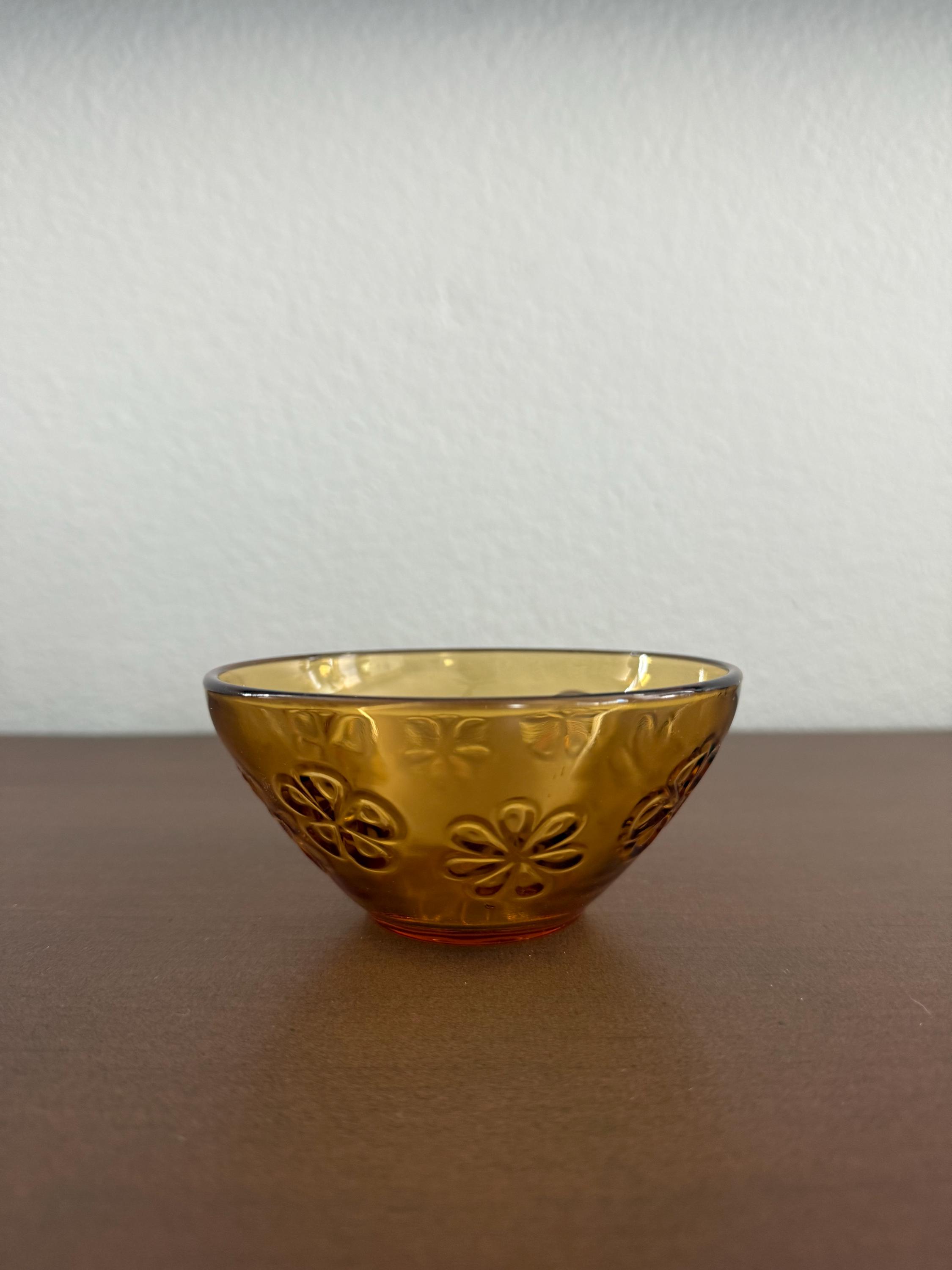 Lot De 3 Ramequins Jaunes Vereco – Verre Made In France – Bon état