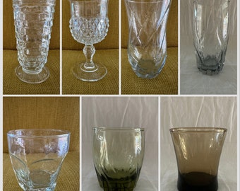Vintage Glassware | Mismatch Vintage Glassware | Mix and Match Vintage Glassware | Vintage Goblets | Vintage Tumblers