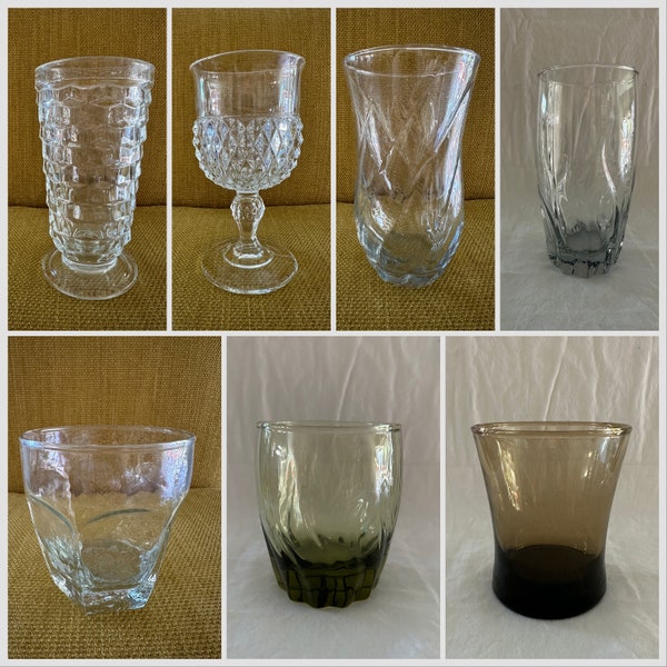 Vintage Glassware | Mismatch Vintage Glassware | Mix and Match Vintage Glassware | Vintage Goblets | Vintage Tumblers