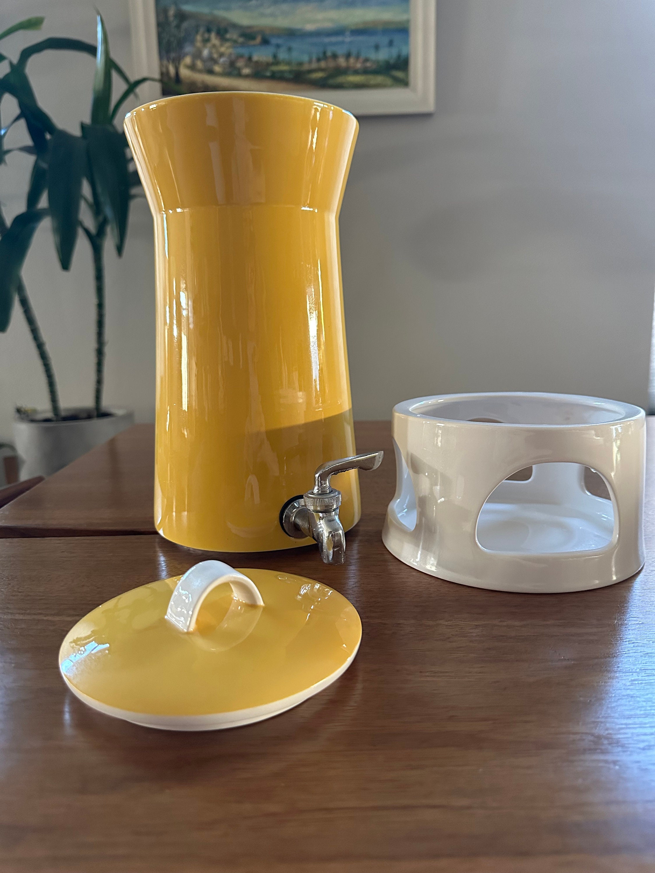 Mikasa Duplex by Ben Seibel Samovar Yellow Beverage Dispenser 1970s