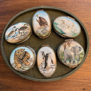 Bilston & Battersea for Cartier - Set of 6 Enamels Limited Edition World Wildlife Boxes