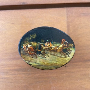 Vintage Trinket Box | Russian Lacquer Trinket Box | Vintage Russian Trinket Box