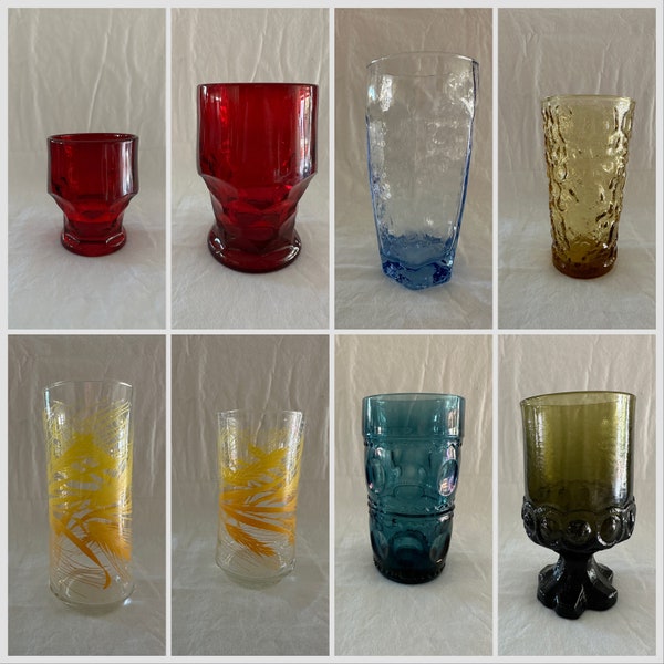 Vintage Glassware | Mismatch Vintage Glassware | Mix and Match Glassware | Vintage Tumblers