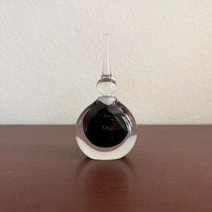 Vandermark Merritt Art Glass Perfume Bottle: Black and Artist Signed