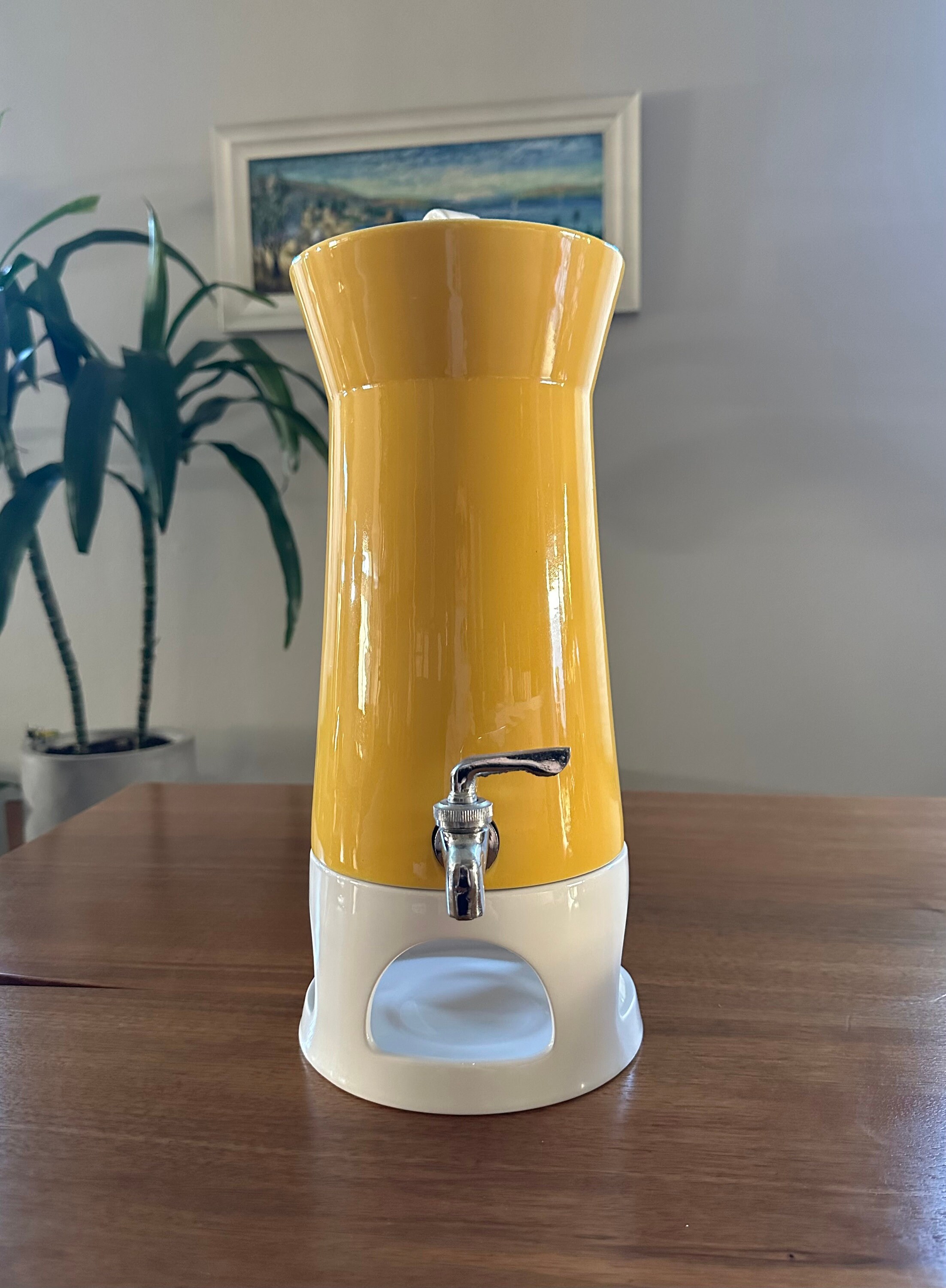 Mikasa Duplex by Ben Seibel Samovar Yellow Beverage Dispenser 1970s