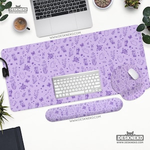 Witchy Lavender Desk Mat, Pastel Goth Mousepad xxl, Large Mouse pad Cute purple, rgb led keyboard pad xl, xxl Aesthetic bureau deskmat rest