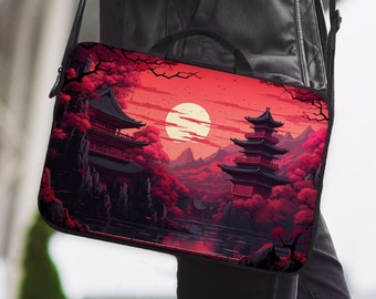 Funda japonesa para portátil, funda para ordenador para hombre/niño, funda con diseño de anime japonés rojo para iPad/MacBook Pro de 10, 11, 12, 13, 14, 15,6, 16 y 17 pulgadas.