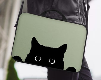Funda para computadora portátil Cute Cat, bolsa para computadora para mujeres, funda verde con forma de pata de mascota para ipad/macbook pro 10 11 12 13 14 15.6 16 17 ″ en pulgadas