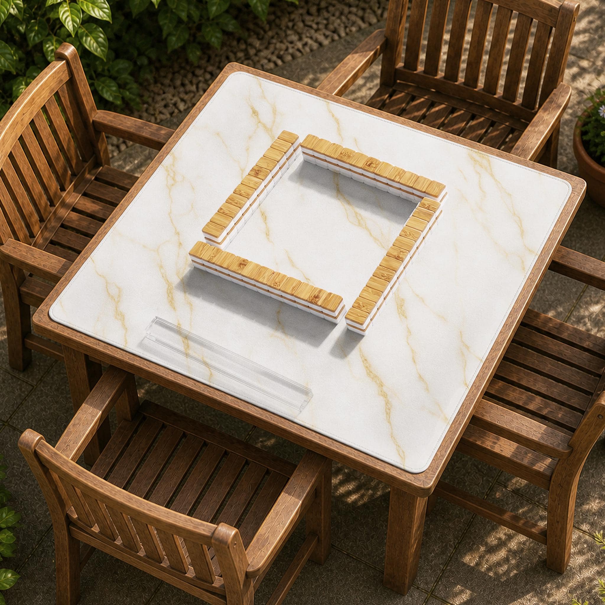White Marble Mahjong Mat image 2