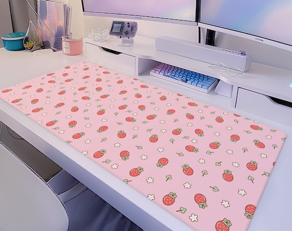 Tapis de souris rose personnalisable Tapis de bureau de jeu pastel kawaii  mignon Tapis de souris XXL, cadeau parfait pour les joueurs 16 x 35 -   France