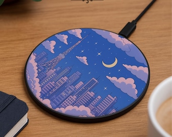 Cute Wireless Phone Charger Pad, Fast Charging Qi, iPhone & android, smart watch, Apple Airpods, Samsung, wireles earbud headphones