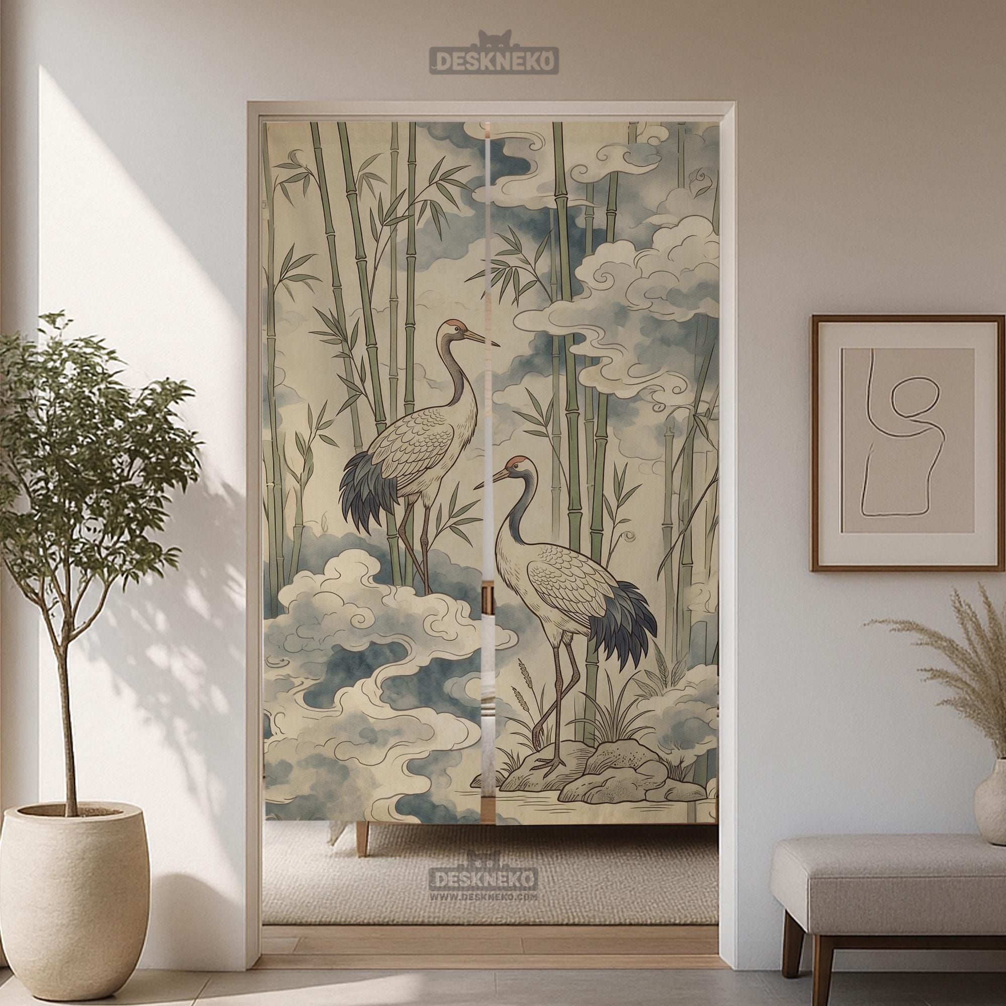Crane Bamboo Noren image 4