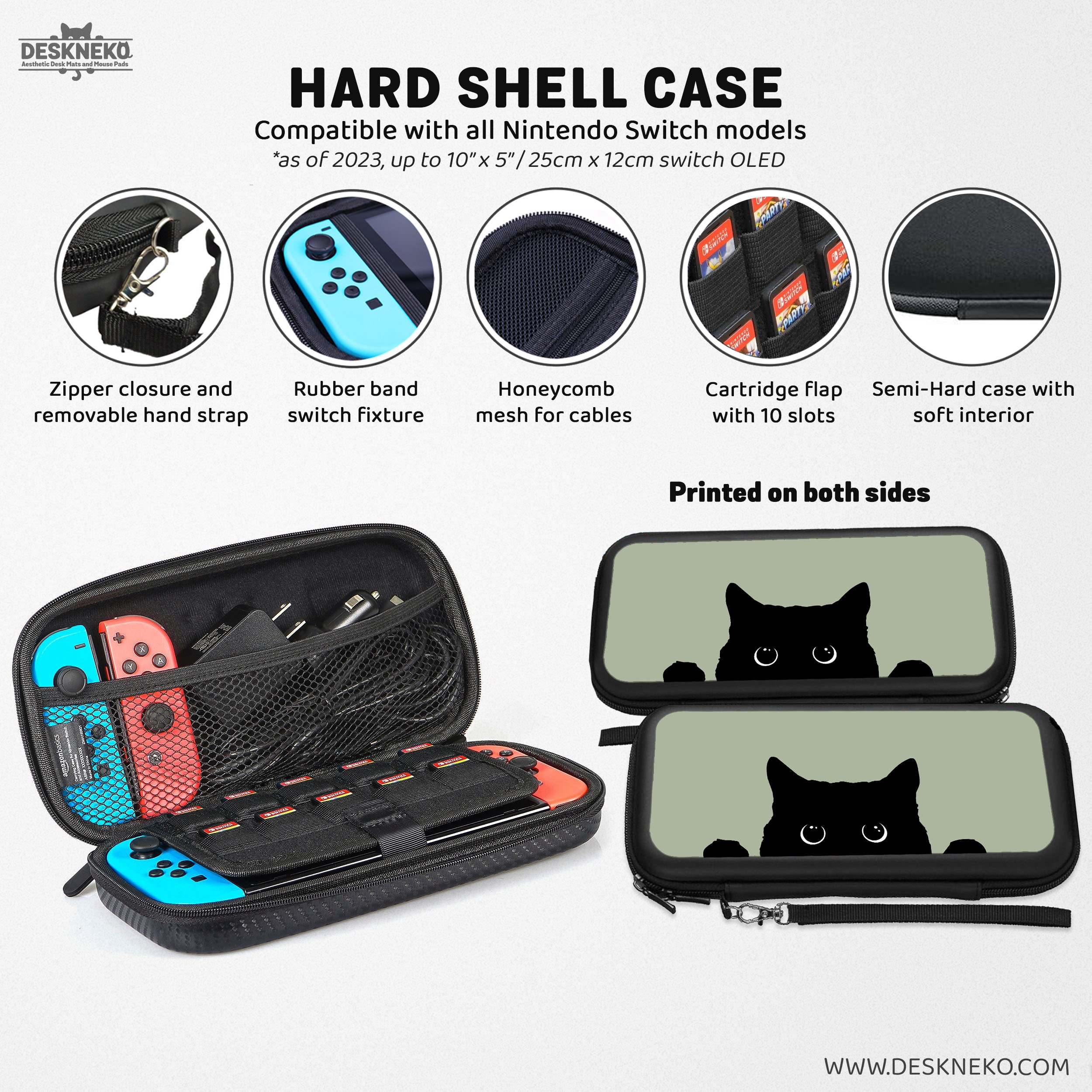 Cute Cat Case for Nintendo Switch, Lite/oled Carrying Travel Bag