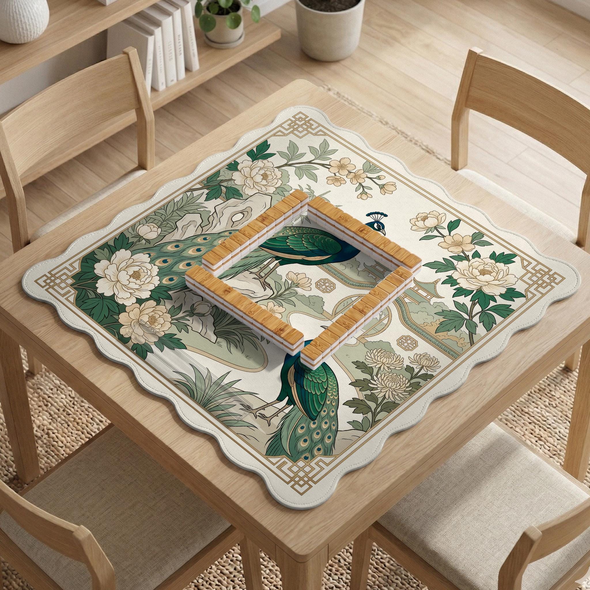 Ivory Peacock Mahjong Mat image 3