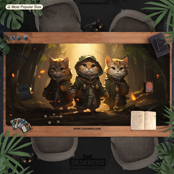Cats Playmat/desk Mat, Tcg Card Mtg Play Mat Stitched, 24 14