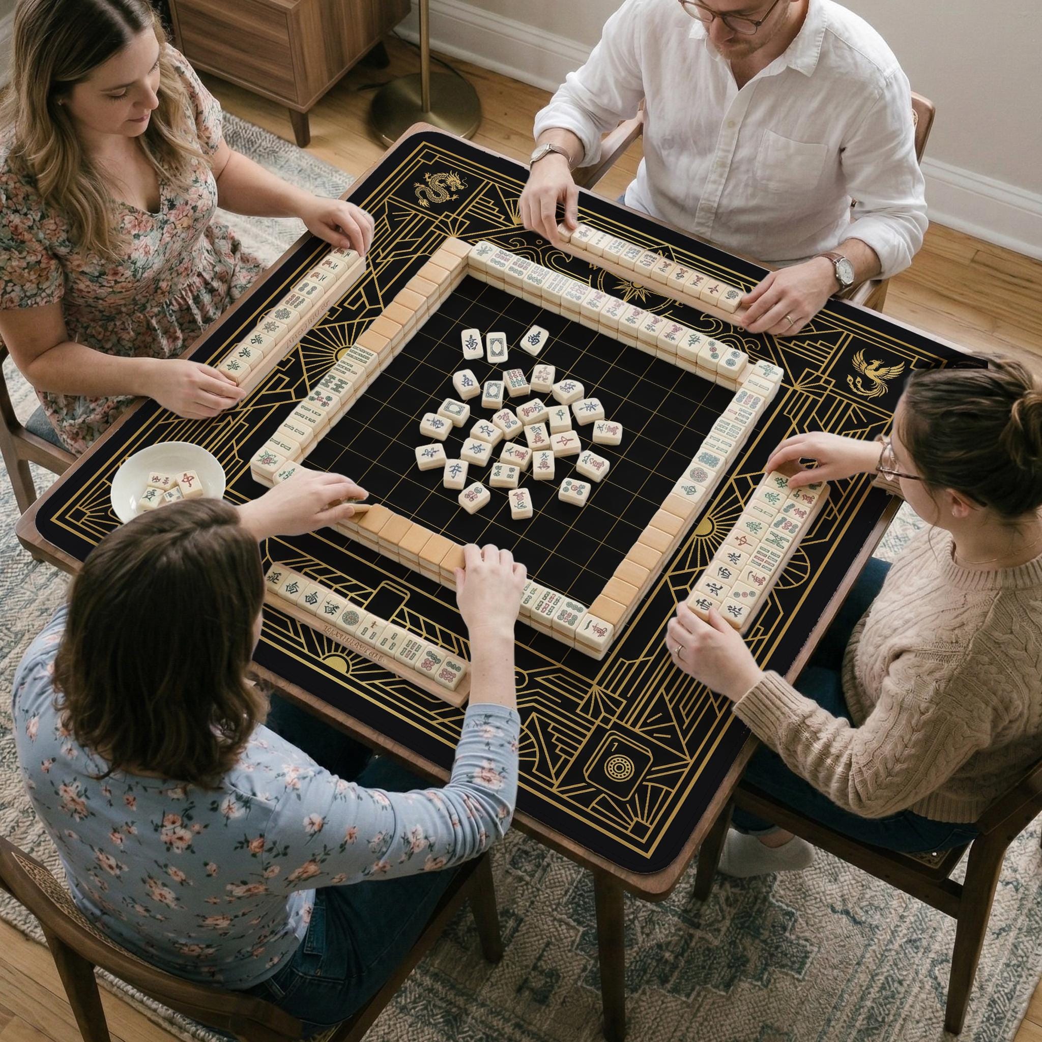 Black Gold Mahjong Mat image 4