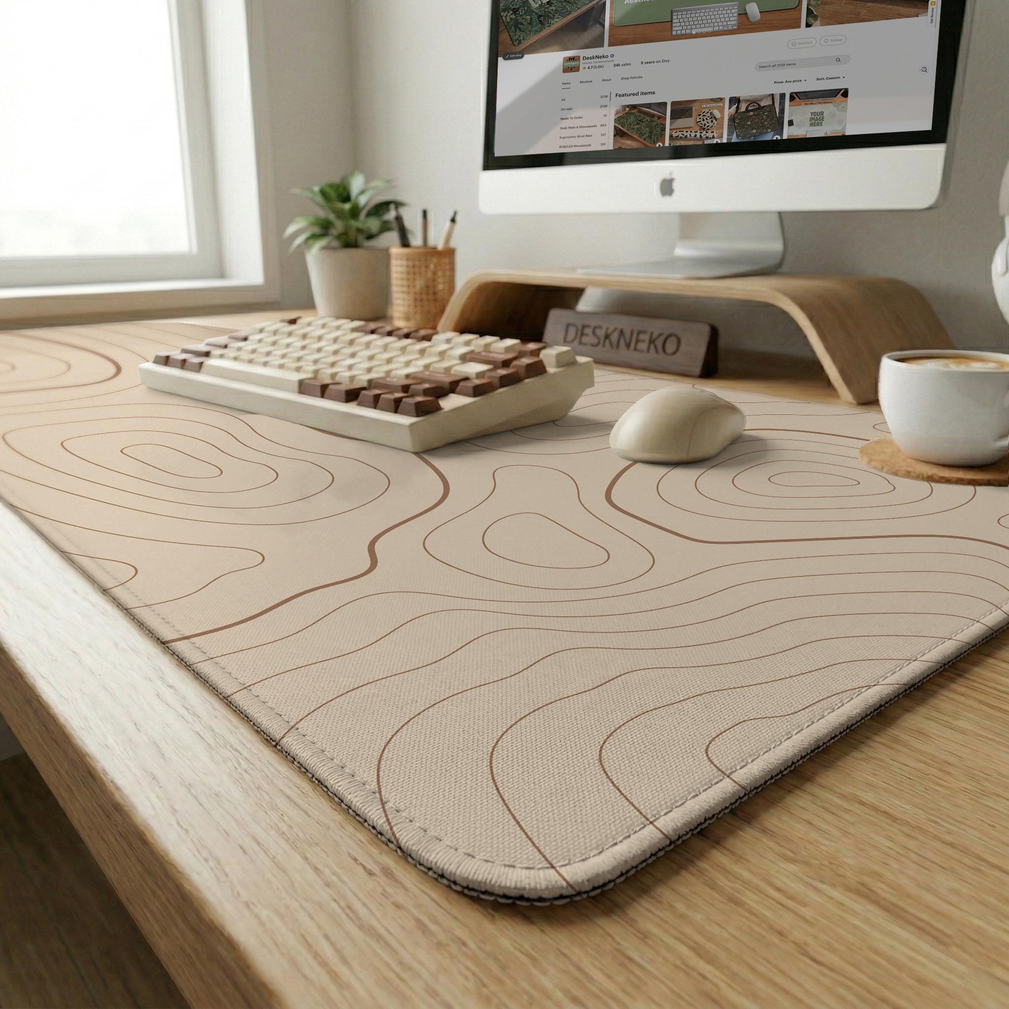 Beige Topographic Desk Mat image 3