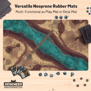 Tcg Play Mat voor tafelspellen, Playmat/Deskmat/Mousepad, Magic mtg dnd encounter battlemap, Grote neopreen rubberen mat, kaart of dobbelstenen pad