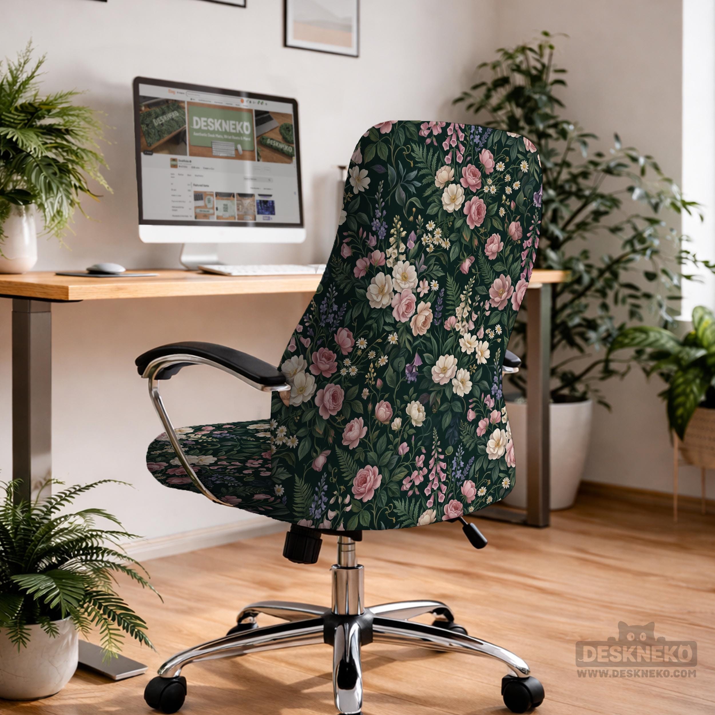 Dark Botanical Chair Cover image 4
