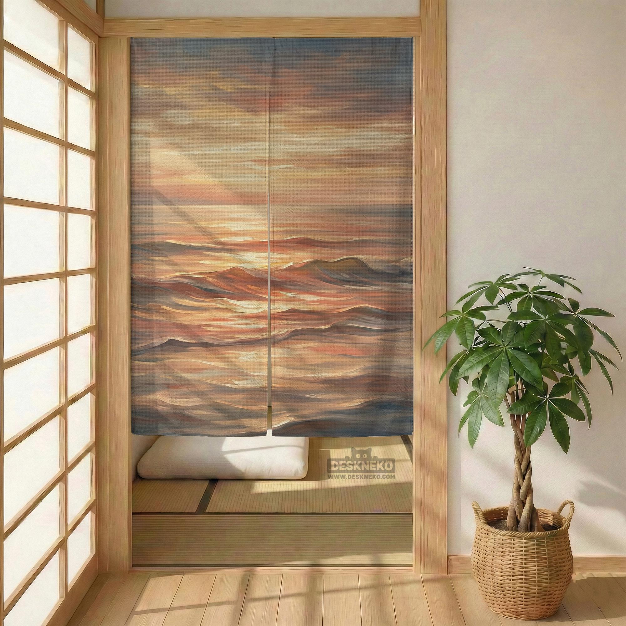 Abstract Ocean Sunset Curtain image 4