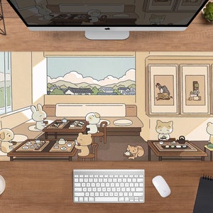 Japanisches Mousepad Kawaii, beige kawai, japanisches Mousepad, beige kawai, kleiner Mousepad