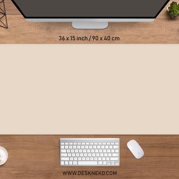 Beige Desk mat, Custom Color Mousepad Plain neutral, Cute light brown Mouse pad, Boho minimal aesthetic decor, XXL deskmat RGB, wrist rest