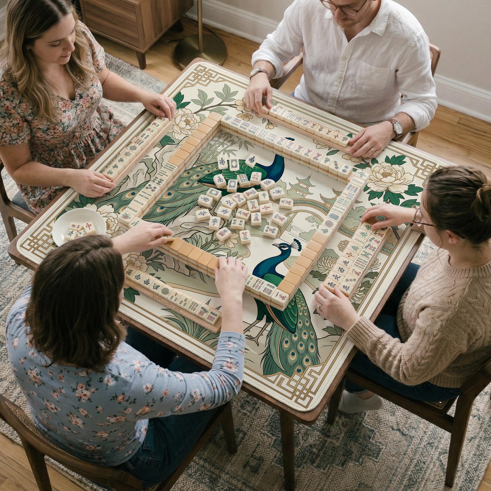 Ivory Peacock Mahjong Mat image 4