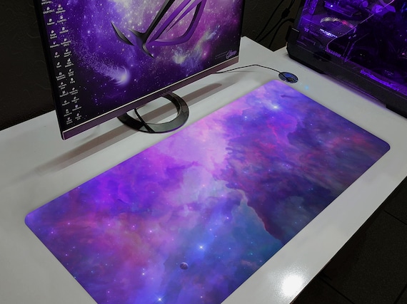 Galaxy Desk Mat, Nebula Mousepad, Purple Universe Mouse Pad Xl