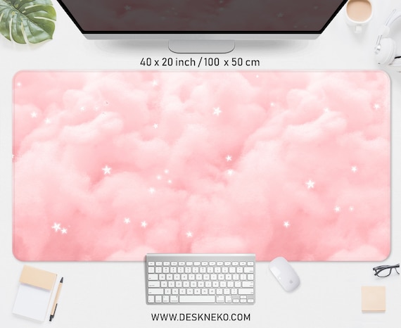Tappetino da scrivania nuvole rosa tappetino per mouse con poggiapolsi,  tappetino per mouse pastello pastello Kawaii