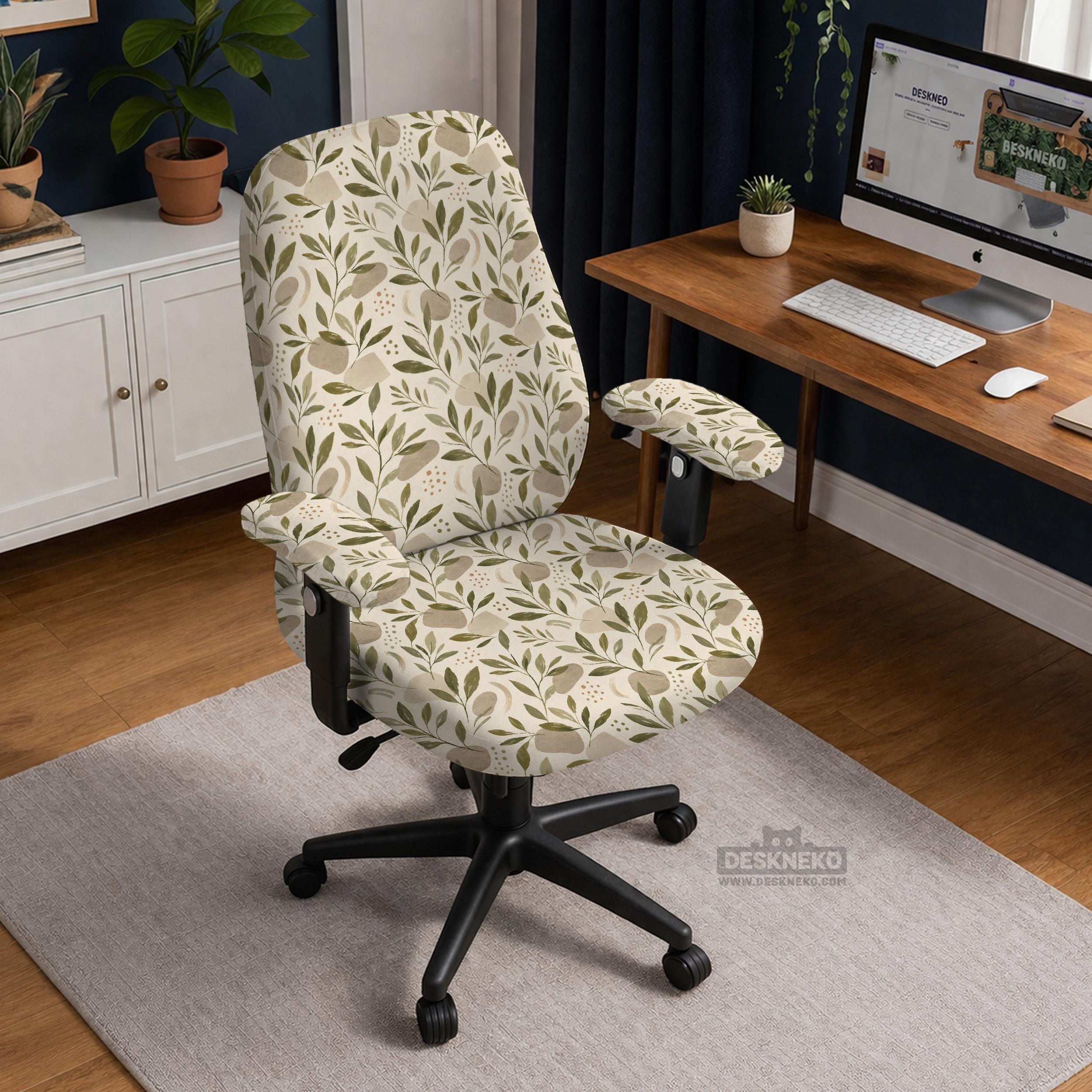 Neutral Botanical Chair Cover image 2