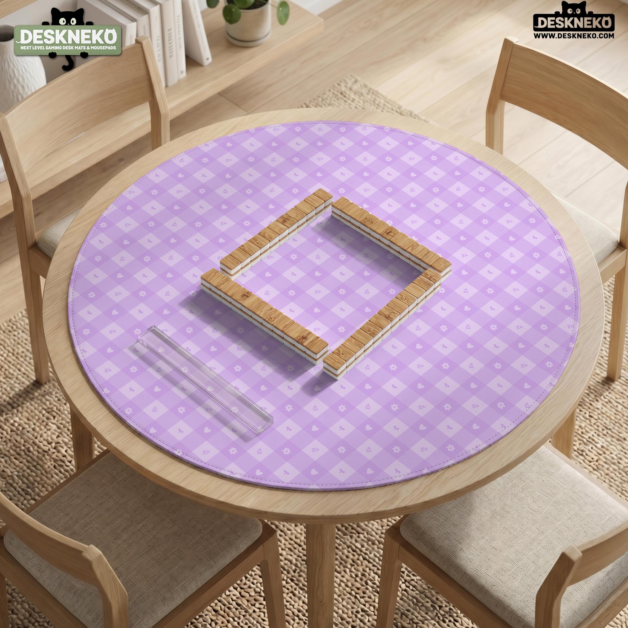 Lavender Gingham Mahjong Mat image 2