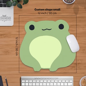 Kawaii Frosch Mousepad, süßes grünes Mauspad mit Handballenauflage, weiche Silikonstütze, Kawai Anime-Tastatur-Schreibtischmatte, Korea / Japan-Ästhetik