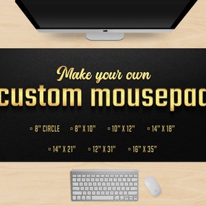 Custom Desk Mat in 6 sizes, Personalized mousepad print, xxl customizable deskmat, extra large gaming mouse pad 12x31 14x21 16x36 gift