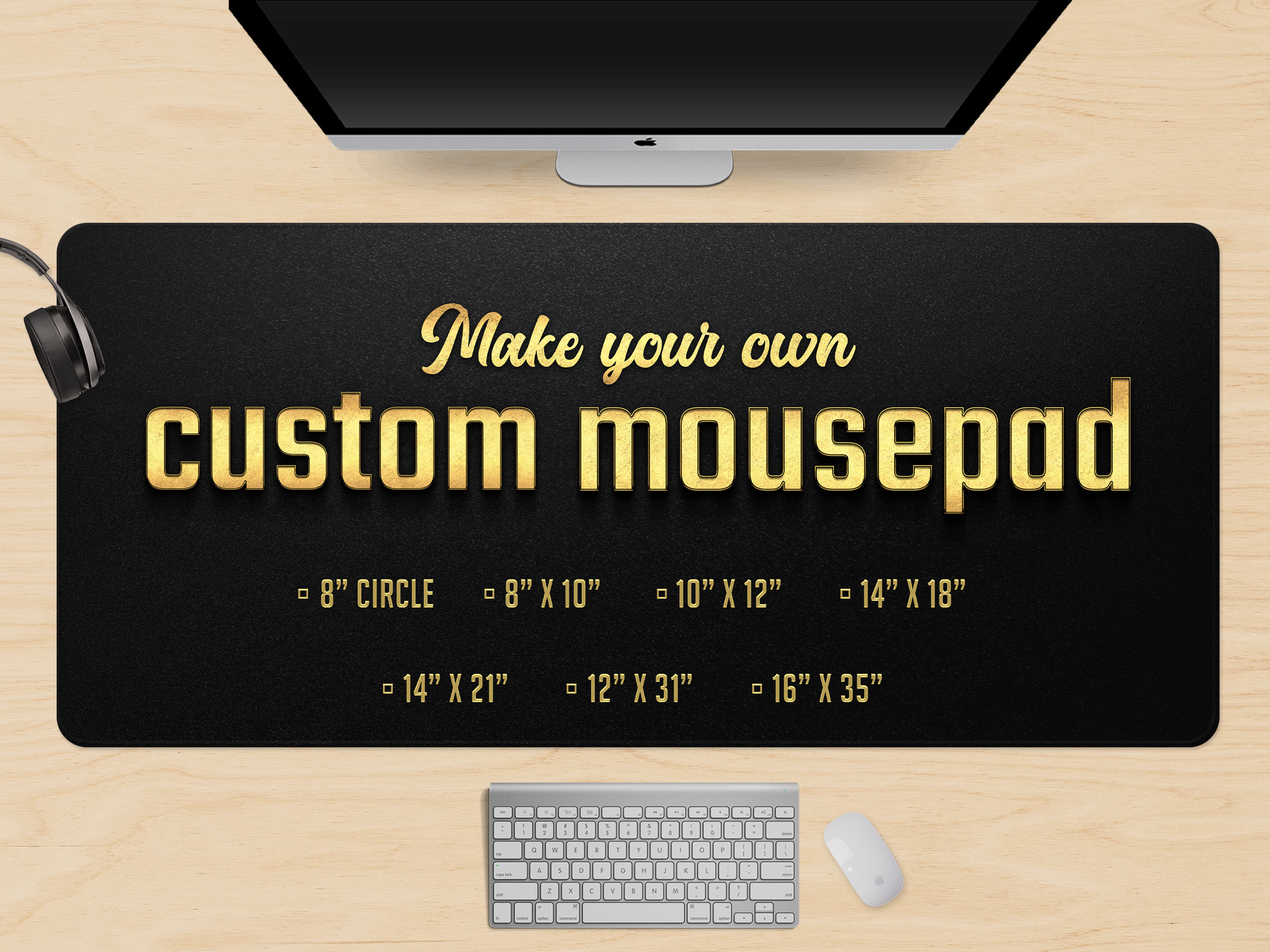 Create your own' Premium Custom Gaming Mouse Pad/Desk Mat