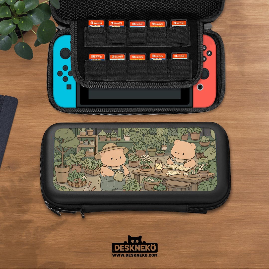 Kawaii Bear Nintendo Switch Case & Accessories, Cute Botanical ...