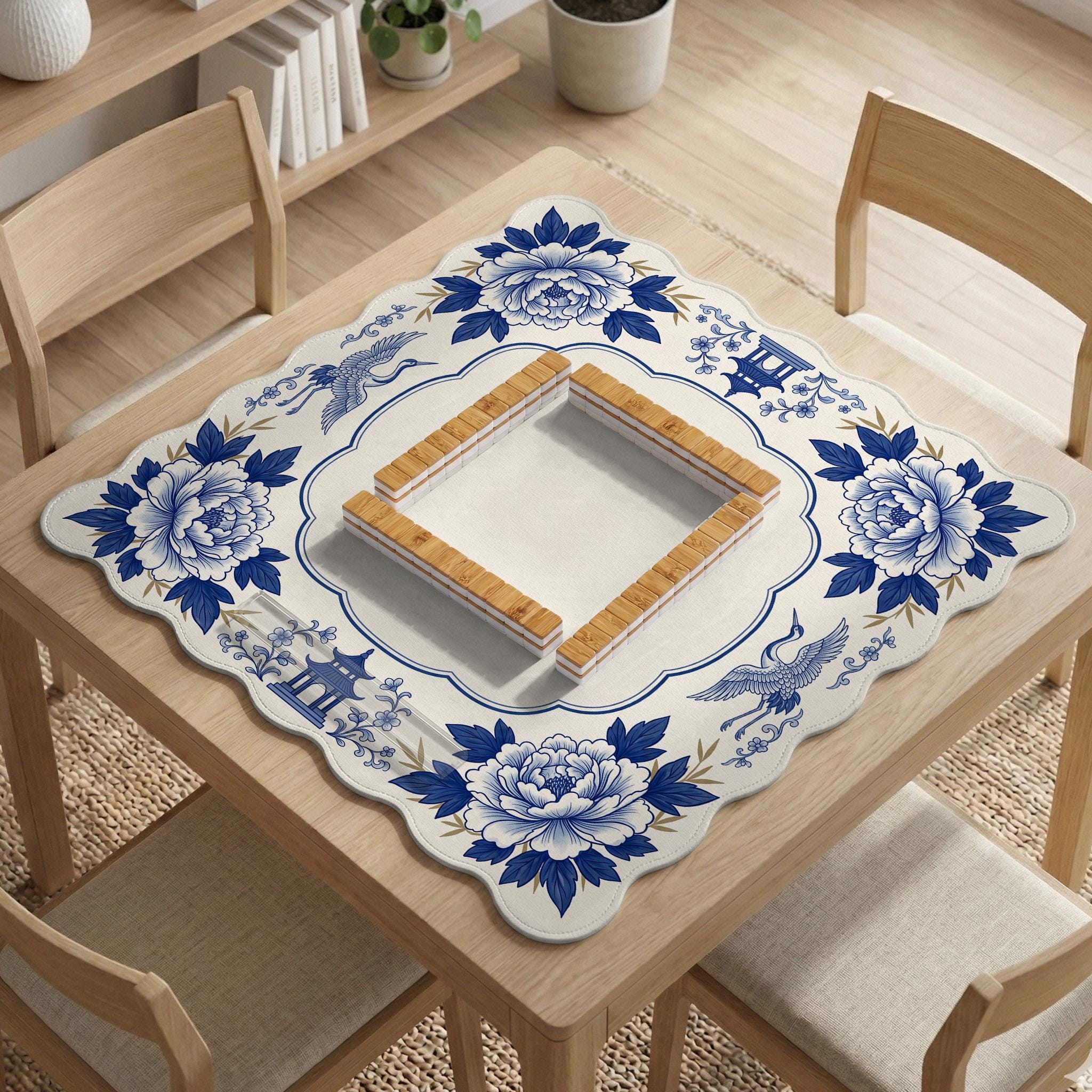 Blue Porcelain Mahjong Mat image 4
