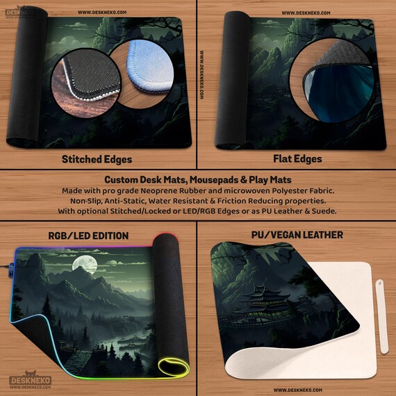 Navy Blue White Mouse Pad Extended 3XL Anime Cool Geometric Japanese Extended Desk Mat Non-Slip Rubber Base Stitched Edge Large XXXL Mousepad For Desk Gaming Laptop Desktop,47.2x23.6 Inch