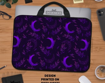 Purple Celestial laptophoes, computertas, wassende maan cottagecore, Witchy-cover voor ipad/macbook pro 10 11 12 13 14 15 16 17" inch