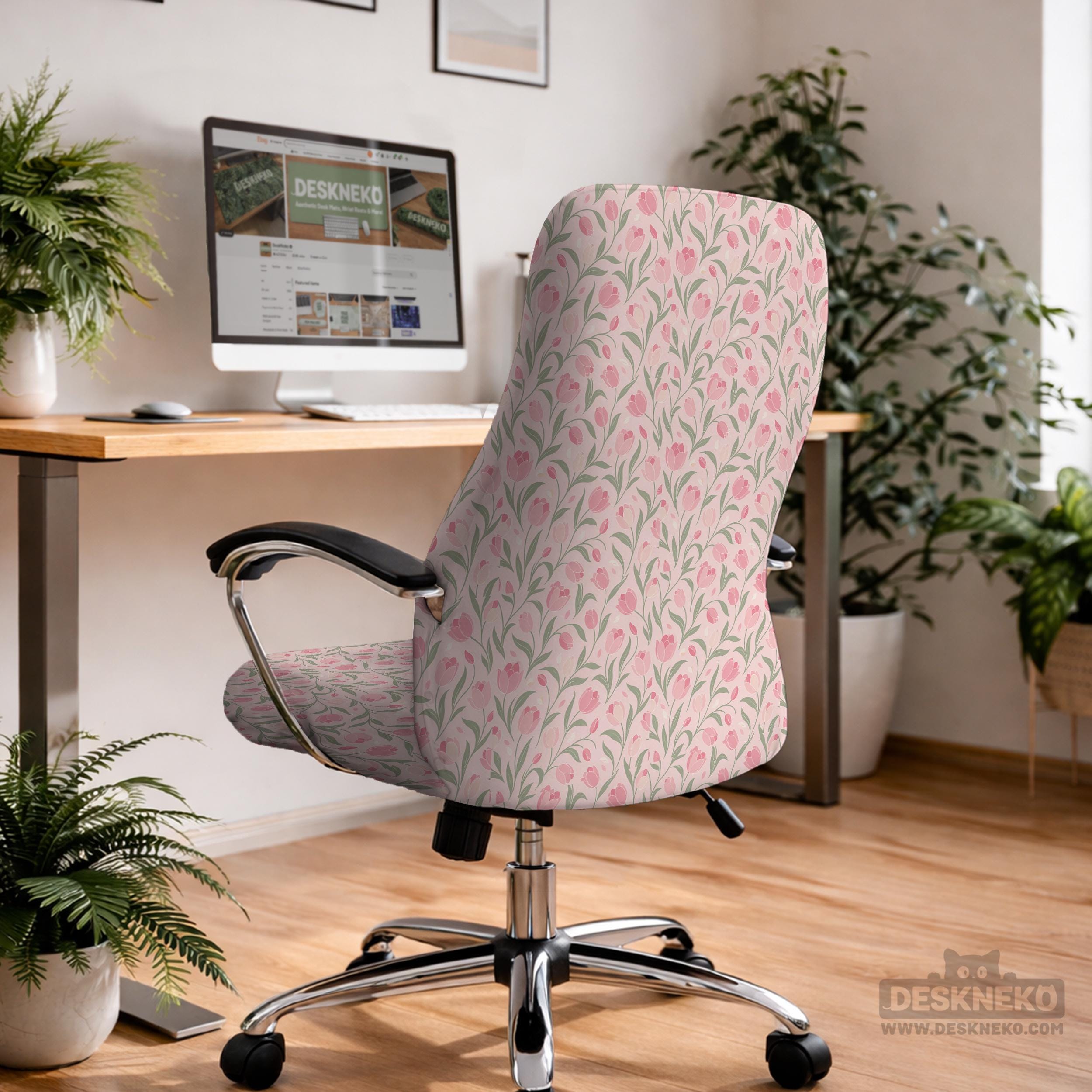 Pink Floral Chair Cover image 3
