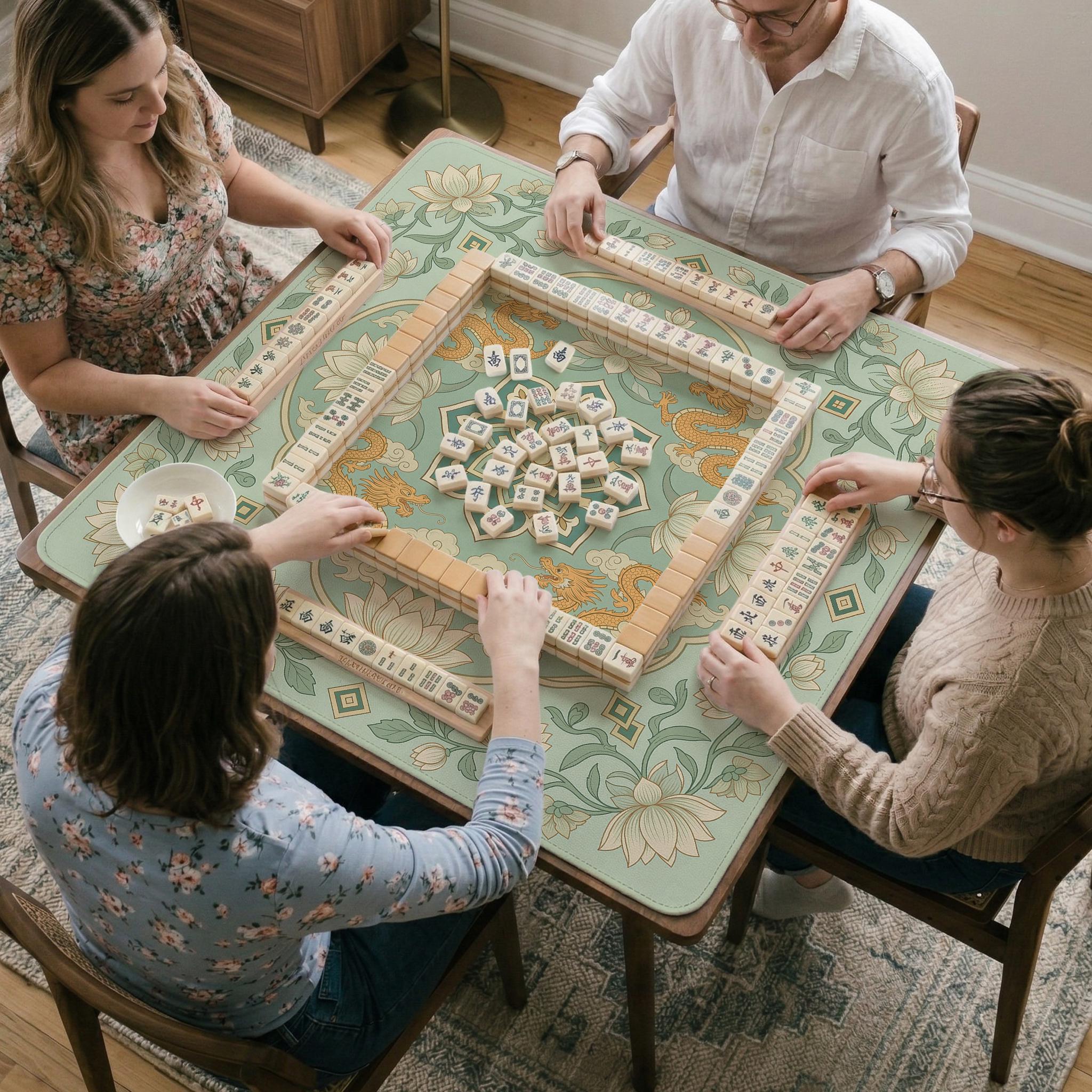 Lotus Dragon Mahjong Mat image 3