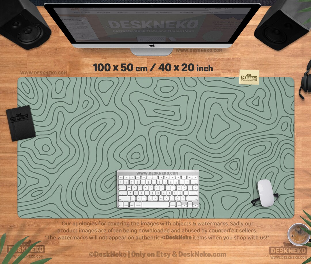Green Topo Desk Mat Play Mat Mouse Pad Extended Matt Xxl Etsy