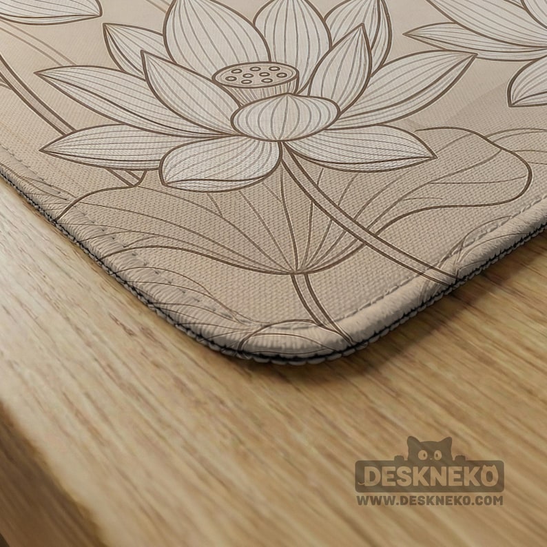 Tapete de Mahjong Beige, Mantel de Mahjong con Estampado Floral de Loto, Alfombra de Juego de Mahjong Americana Neutra, Tapete de Juego de Mesa Minimalista, Protector de Mesa imagen 5