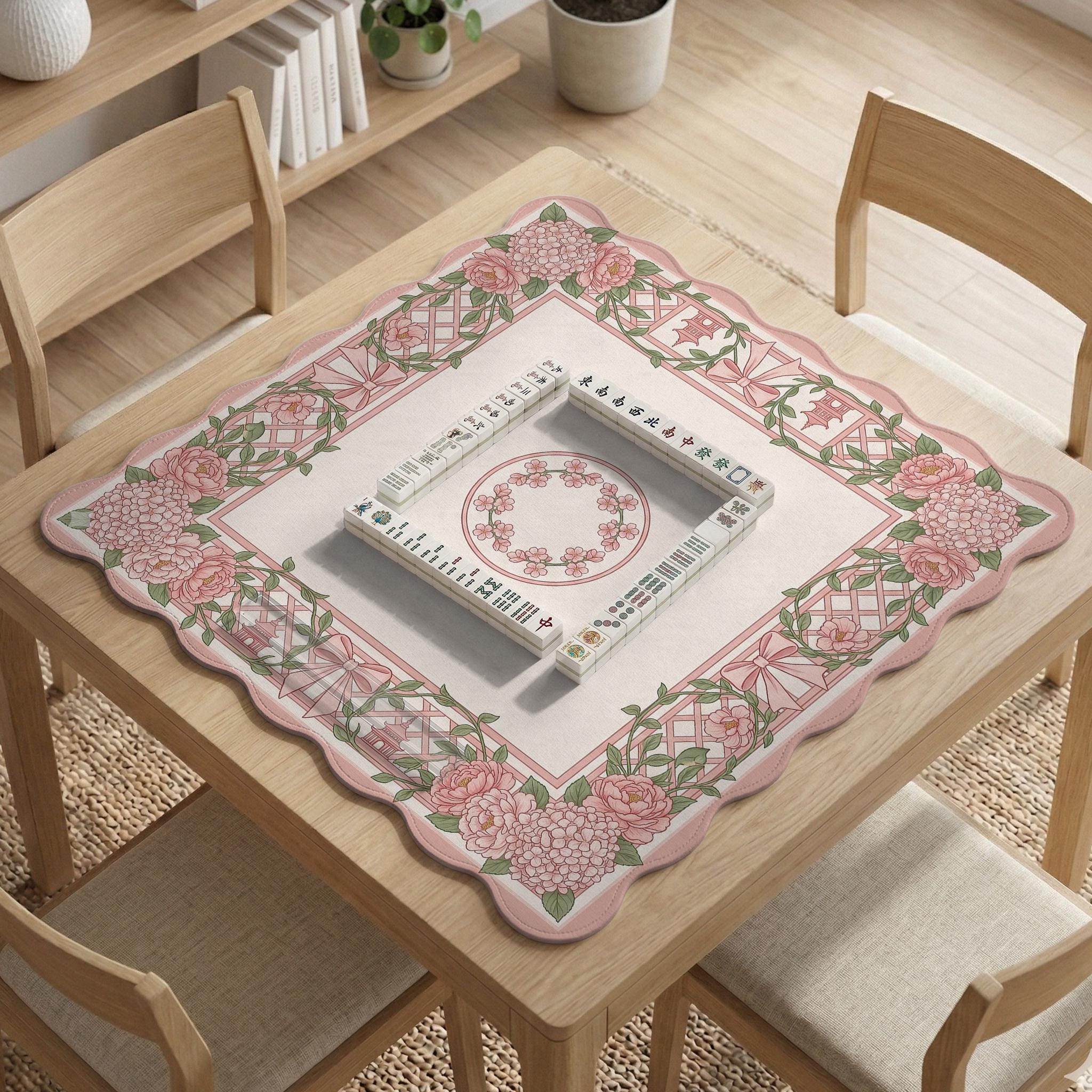 Pink Floral Mahjong Mat image 2