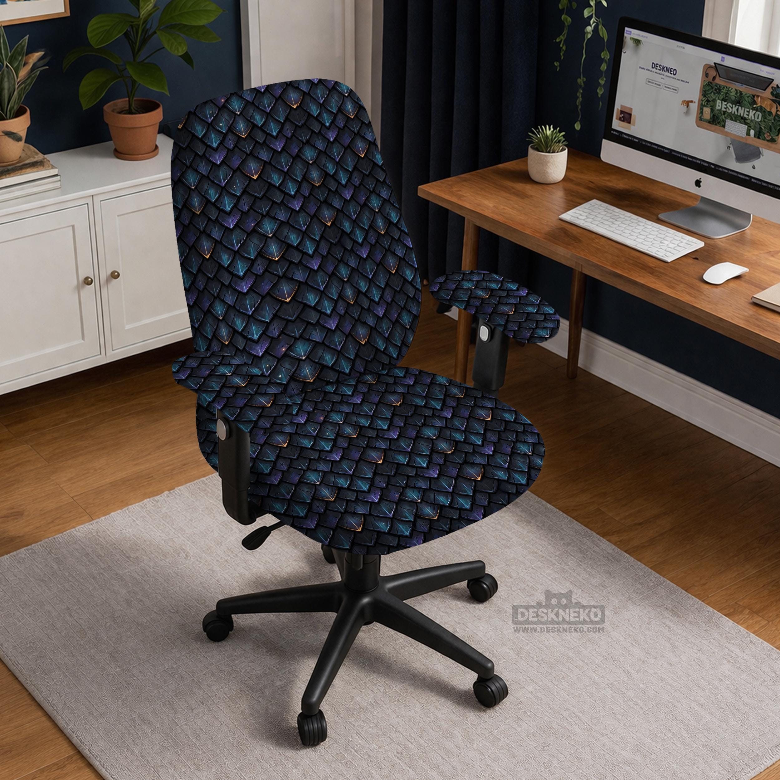 Indigo Dragon Scale Chair Cover image 2