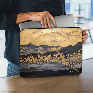 Abstract Gold Laptop Sleeve, Notebook Shoulder Bag, Klimt Art Nouveau case cover for tablet/ipad/macbook pro 10 12 13 14 15 15.6 16 17&quot; inch